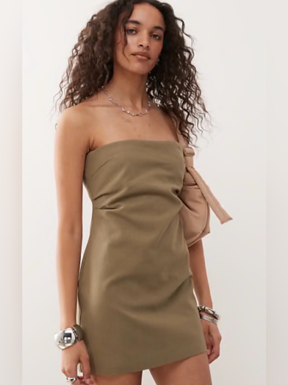 Lioness Green Khaki Mini Dress